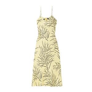 Rodarte Embellished Printed Pastel Yellow Slip Dress Size 12